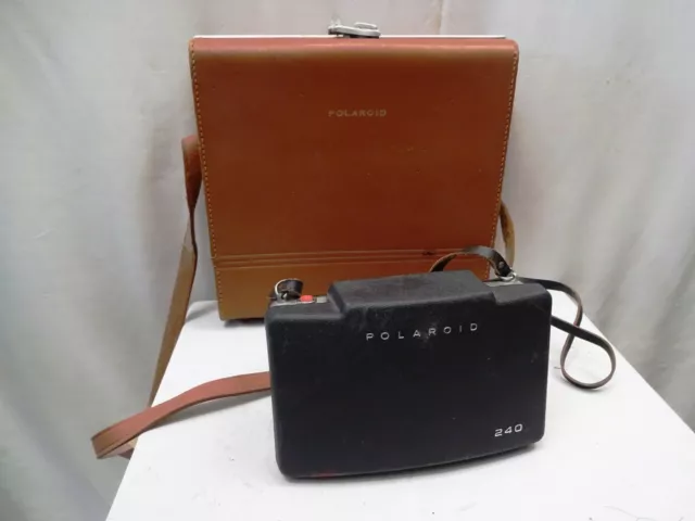 Vintage Polaroid Automatic 240 Land Camera 1967-69 With Original Leather Case " 3