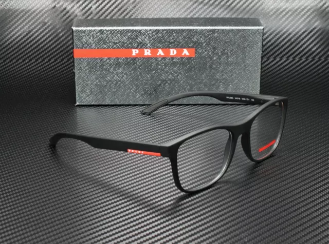 PRADA LINEA ROSSA PS 08GV DG01O1 Black Rubber Demo Lens 54 mm Men's Eyeglasses 3