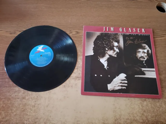 SIGNED/VALIDATED 1980s EXCELLENT Jim Glaser – The Man In The Mirror 2001 LP33