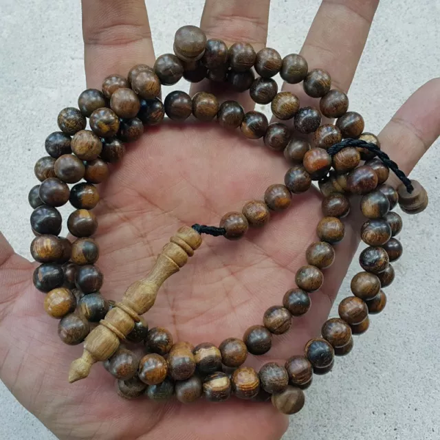 8 MM Agarwood Islamic Tasbih 100 Beads Indonesia Aloeswood Morocco Style Misbaha 2