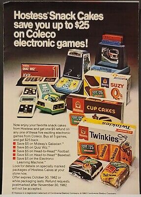 1982 TV Show Print Ad Hostess Snake Cakes Twinkies Suzy Q's Cup Cakes