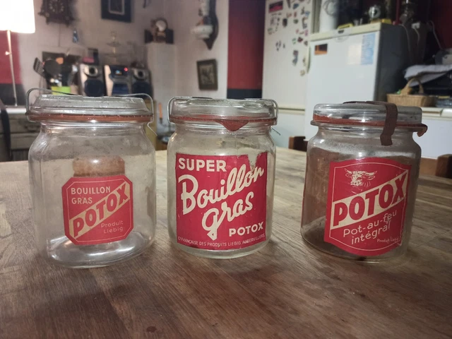 Pot En Verre Publicité Liebig Potox Bouillon Gras/ Pot-au-feu Intégral