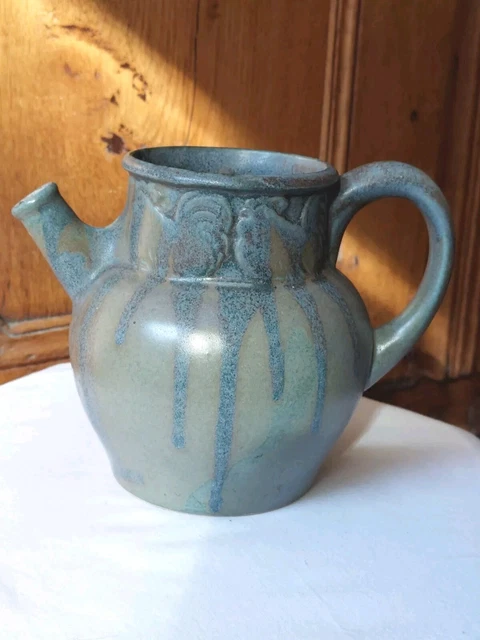 Pichet Céramique Vert/gris Signé DENBAC - Saint Clement - Années 70 - Vintage France