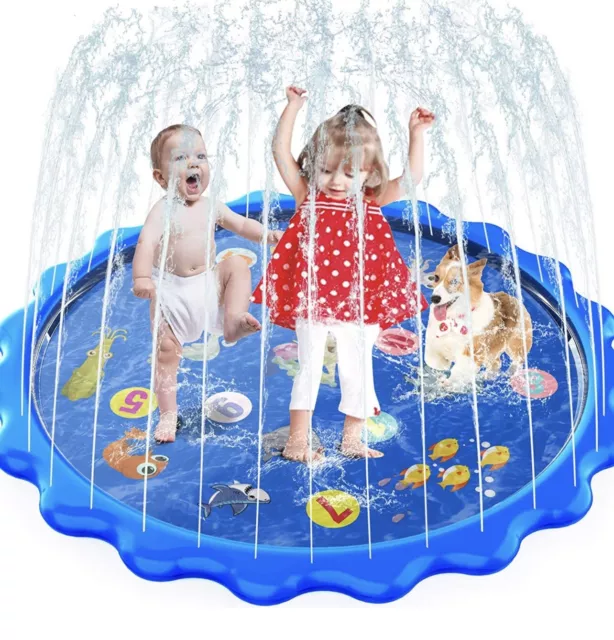 Kids Splash Pool Inflatable Sprinkler Play Mat Kids Outdoor Water Fun  170cm