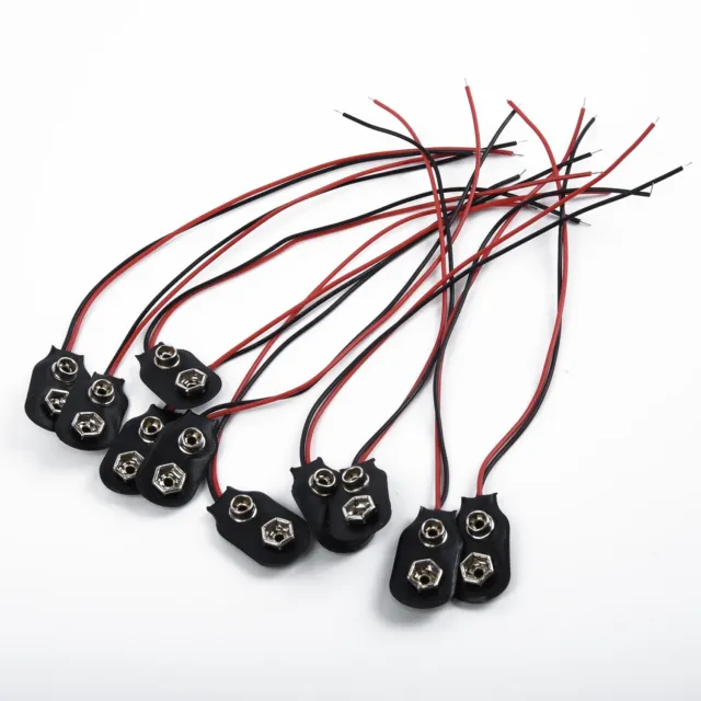 10 x 15 cm connecteur de batterie électrique fils d'alimentation noirs et rouge