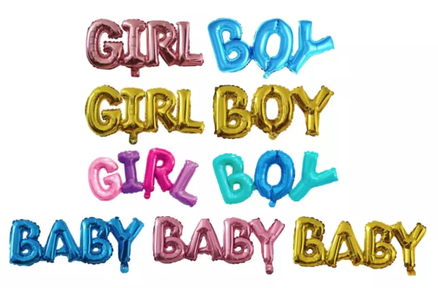 Baby Boy Girl Word Foil Balloon Baby Shower New Arrival Party Reveal Gender