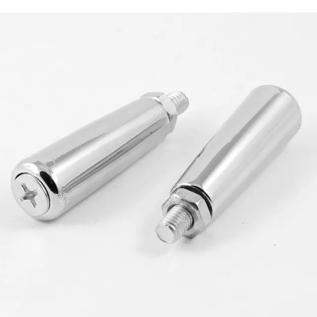 2 PCS Silver Tone Metal M8 Thread Revolving Handle for Grinder