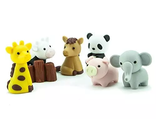 Iwako Japanese Puzzle Take Apart Erasers Zoo Animals Set of 7