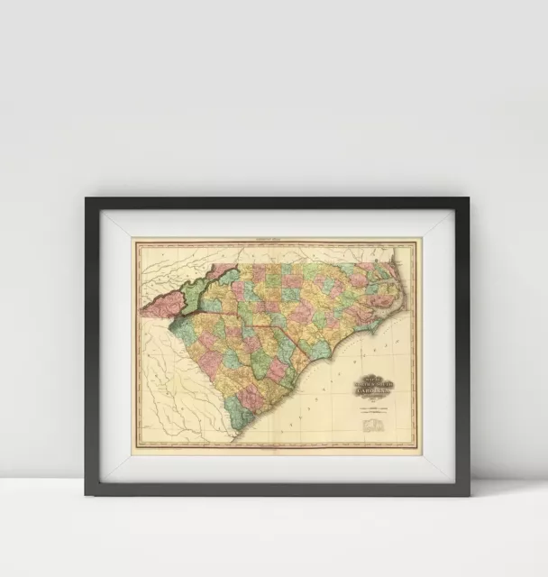 1825 Map of Map of North & South Carolina - Map Of North & South Carolina By H.S