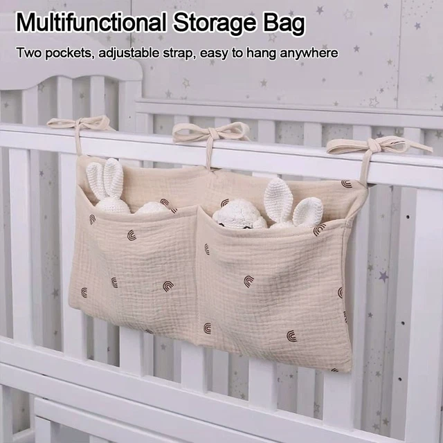 Organizador Bolsa de almacenamiento para cuna de bebé Ropa de cama Bolso de pañales Bolsa de almacenamiento de cabecera de bebé