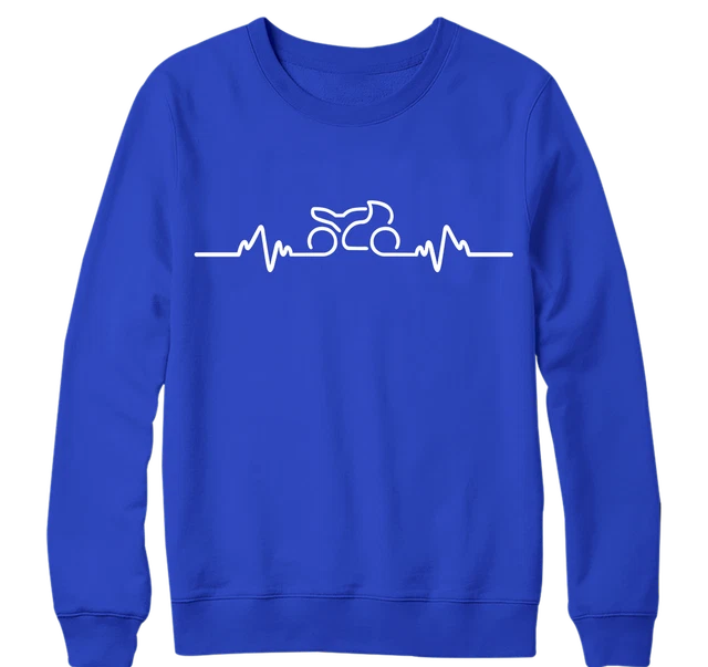 Felpa Bike Heart Beat Moto Moto Biker Rider Love Beat Regalo Divertente
