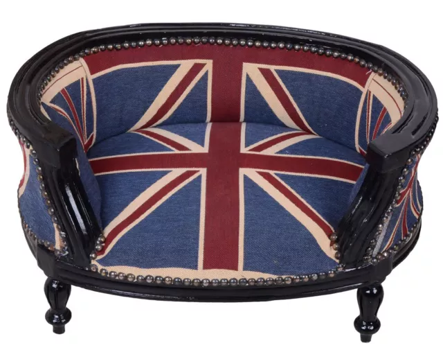 Canapé pour Chien Baroque Lit Union Jack Housse Carlin Bully de Chat