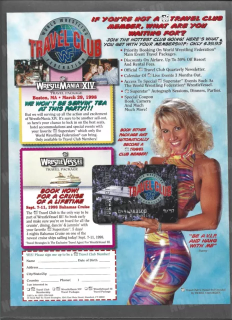 Wwf Wrestling Travel Club Sunny Tammy Lynn Sytch 1998 Print Magazine Ad Advert 9 99 Picclick