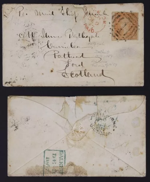 Australien Victoria Umschlag Envelope nach Schottland Scotland Mi. 7-SG 32a