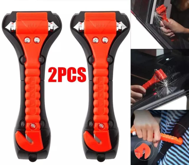 2x Emergency Car Safety Escape Hammer Seat Belt Cutter Tool Window Glass Breaker