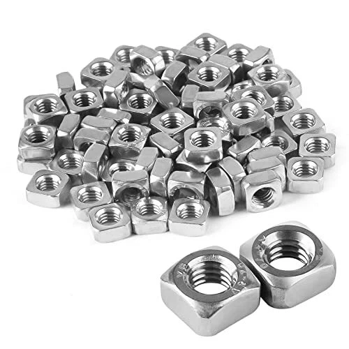 Niooliuk Pack of 50 M8 Square Nuts 304 Stainless Steel Metric Coarse Thread A...