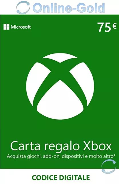 75 EUR Carta regalo Xbox - €75 Euro prepagato Codice Xbox One 360 - IT