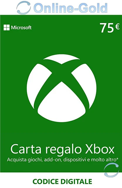 75 EUR Carta regalo Xbox - €75 Euro prepagato Codice Xbox One 360 - IT