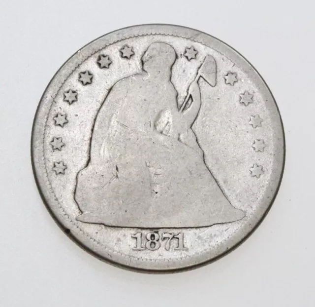 1871 $1 Seated Liberty Silver Dollar