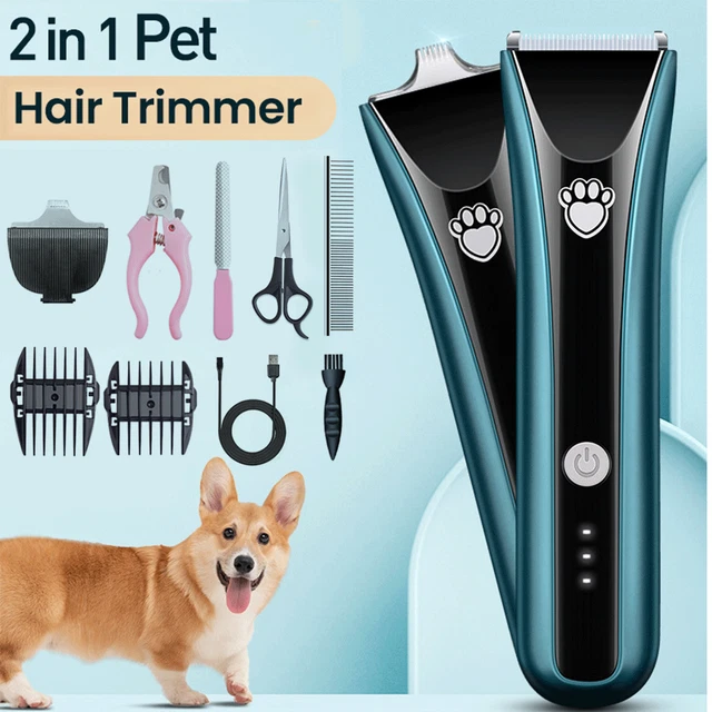 BIGSALES Pet Hair Clipper Low Noise Dog Cat Grooming Electric Shaver Trimmer Kit