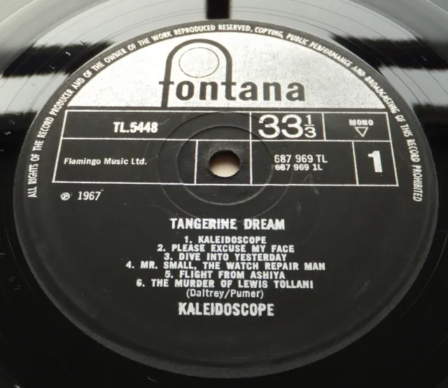 Kaleidoscope - Tangerine Dream // Orig UK '67 Mono Fontana LP EX Copy