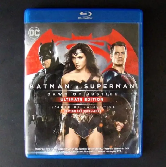 Batman V Superman Dawn Of Justice Ultimate Edition Blu-Ray 2 Disc Set 2016 DC