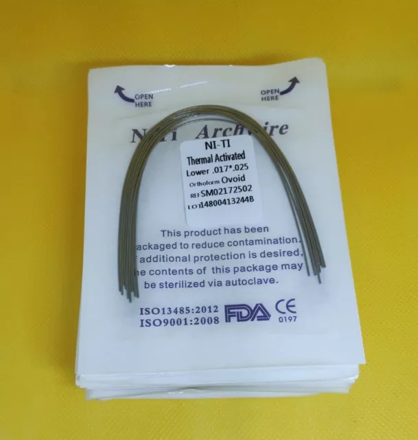 50 Packs Dental Arch Wires Orthodontic Thermal Activated NITI Rectangular Ovoid