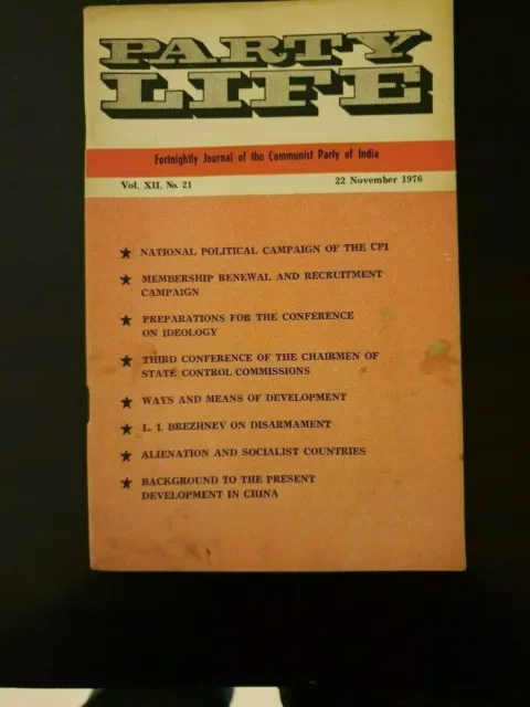 Comunista Festa Di India 1976 Diario - Brezhnev Alienation Cina