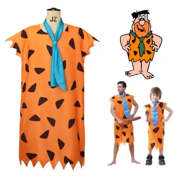 American Animation The Flintstone Role Fred Flintstone Cosplay Dress Costume UK