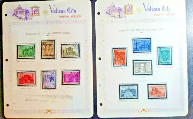 Vatican. Scott's # 122-131 & E11-E12 .MH. Basilicas . sal's stamp store.