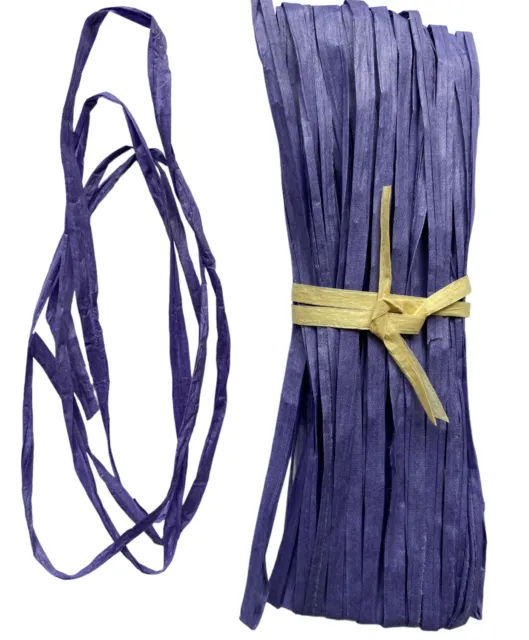 Cinta de regalo de papel Raffia decoraciones libro de recortes hágalo usted mismo artesanía púrpura 1m 10m