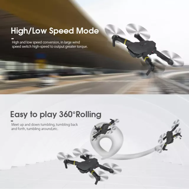 3 Batteries Drone X Pro 4K HD Selfie Camera WIFI FPV GPS Foldable RC Quadcopter 3