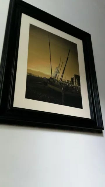 Boat picture in nice black contempory frame super looking 2