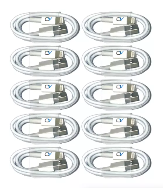 10-Pack OEM Fast Charger Cable Cord For iPhone 5 6 7 8 X 11 12 13 14 Pro Max 3FT