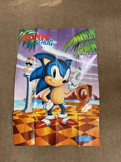 sonic the hedgehog retro poster mega drive