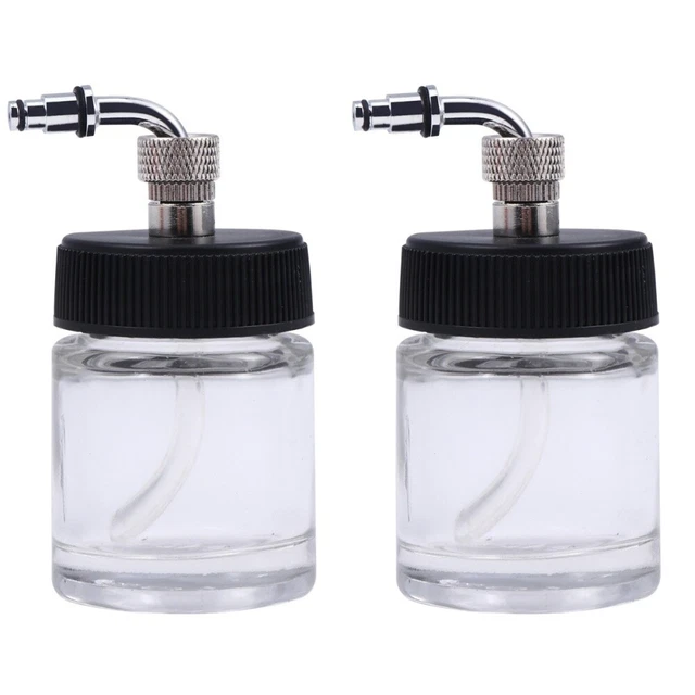 2 piezas Aerógrafo Vidrio 22cc Botellas Olla Profesional Paint Cup Modelo