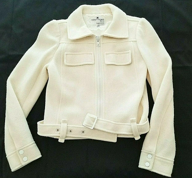 Veste Courrèges Années 1960 – Pure Laine Bleue – Taille 36/38 – Vintage Très Bon état