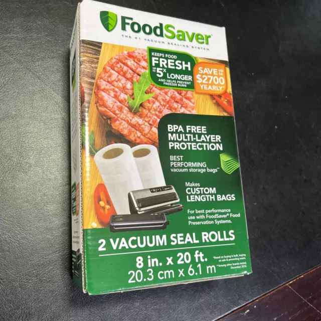 FoodSaver 8 in. x 20 ft. Vacuum Sealer Roll (Set of 3) FSFSBF0534