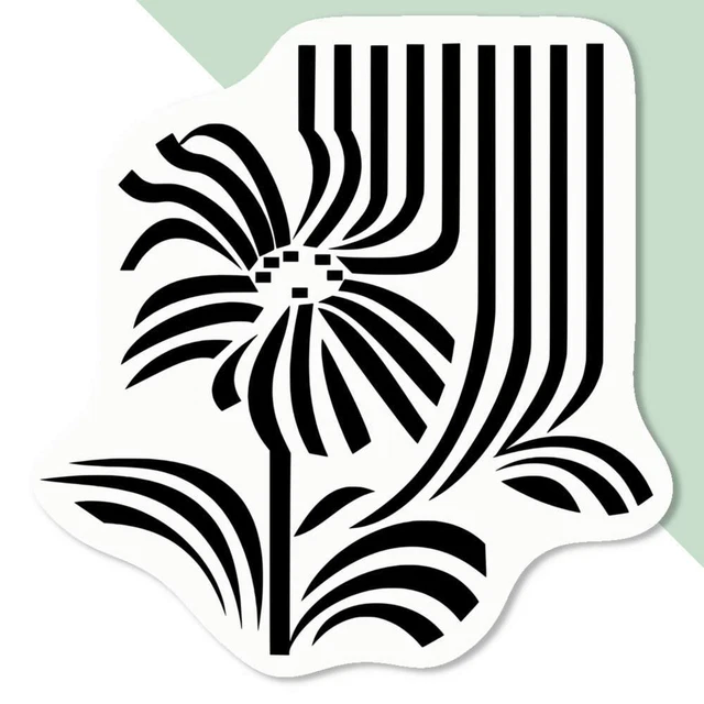 'Line Flowers 1' Aufkleber Aufkleber (DW039016)