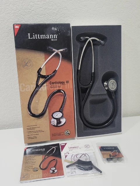 3M Littmann Cardiology III Stethoscope 3127 Black 22 Inch With Accessories