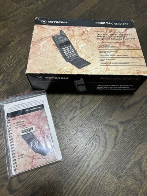 Motorola Micro T.A.C Ultra Lite Personal Cell Phone (empty) Box And Manual Rare!