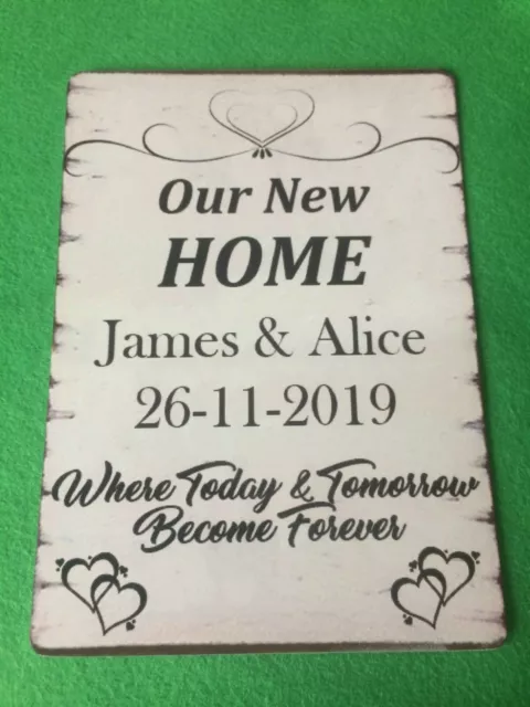 Our New Home Personalised Sign Shabby Chic style Plaque