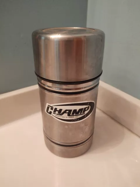 Champ Hot-Cold Stainless Steel Thermos 32 oz by Hanbaek 13 Tall Vintage  T1132