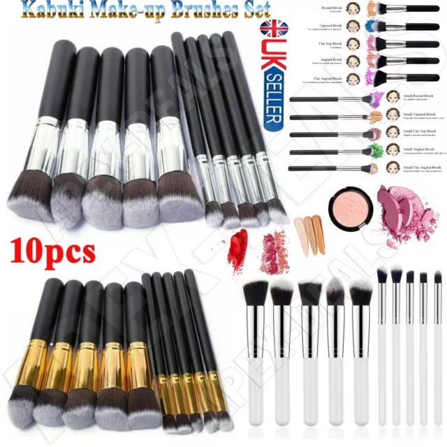 10pcs Kabuki Make up Brushes Set Eye shadow Blusher Face Powder Foundation Brush