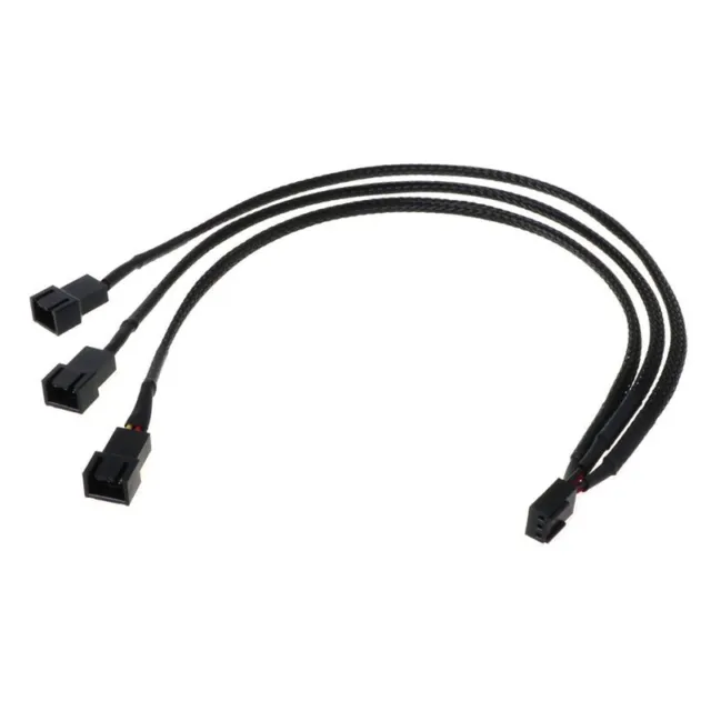 3-Pin PWM Fan Power Supply Cable 1 to 3 Splitter 3 Way Extension Cable Hub 30cm