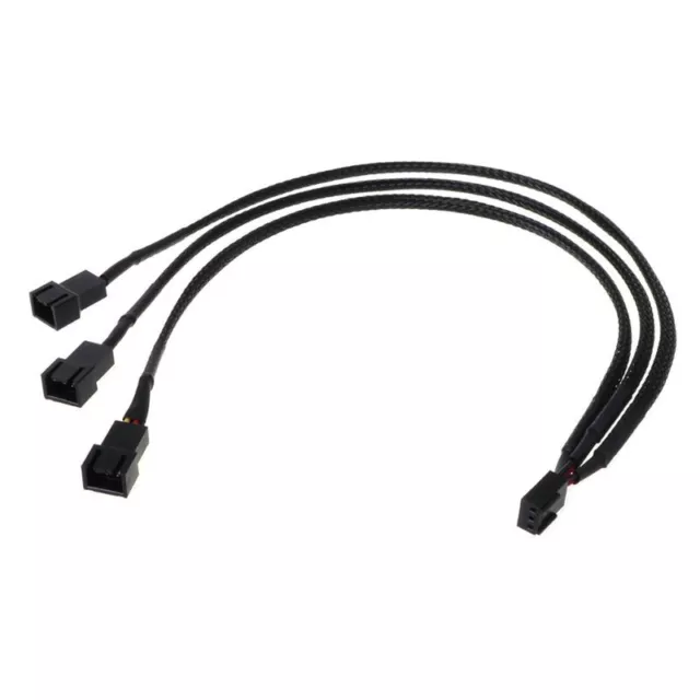 3-Pin PWM Fan Power Supply Cable 1 to 3 Splitter 3 Way Extension Cable Hub 30cm