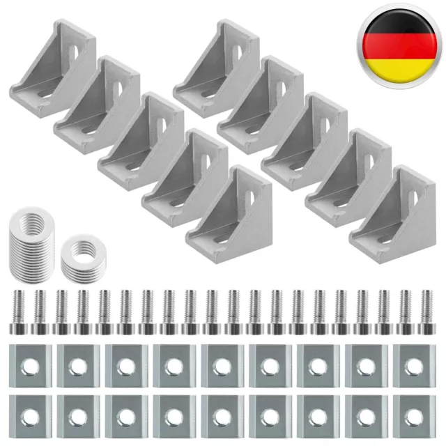 10er Winkel 30 Nut 8-Raster Mit Befestigung Set Für Alu-Profil 30x30 Satz