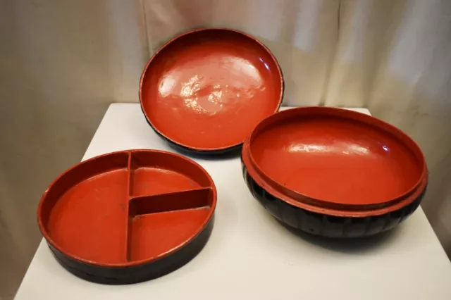 Vintage Burmese Lacquerware Pumpkin Box (Small/Black) Decorative Collectibles "1 7