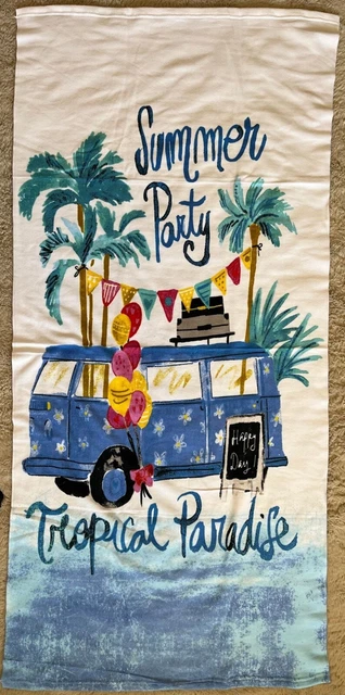 VW CAMPERVAN BEACH TOWEL VERY SOFT MICROFIBRE 150cm x 70cm FAST DRYING