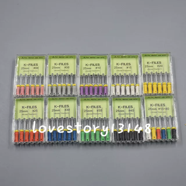 1 Pack Dental Endodontic K H Endo Root Canal Hand Use File Niti 21/25/31mm 15-40